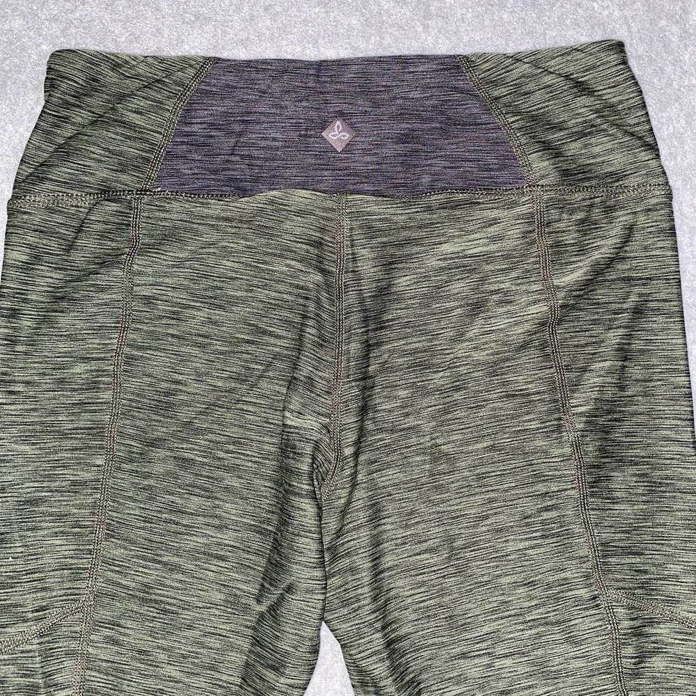 prAna Leggings Women's Small Green Black Colorblock Stretch Active Yoga Pants - Picture 11 of 14